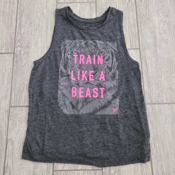 Old Navy Active Go-Dry “Train Like A Beast” Tank Top Grey Women’s Small - Picture 5 of 10
